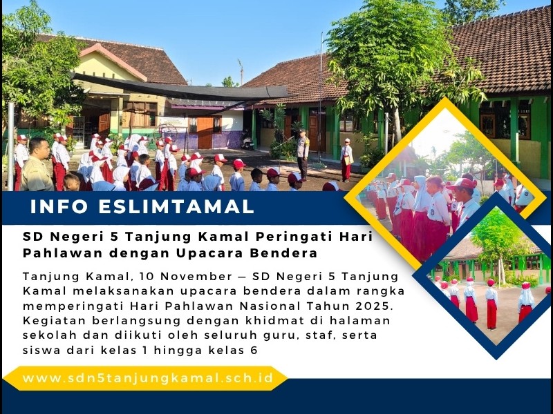SD Negeri 5 Tanjung Kamal Peringati Hari Pahlawan dengan Upacara Bendera
