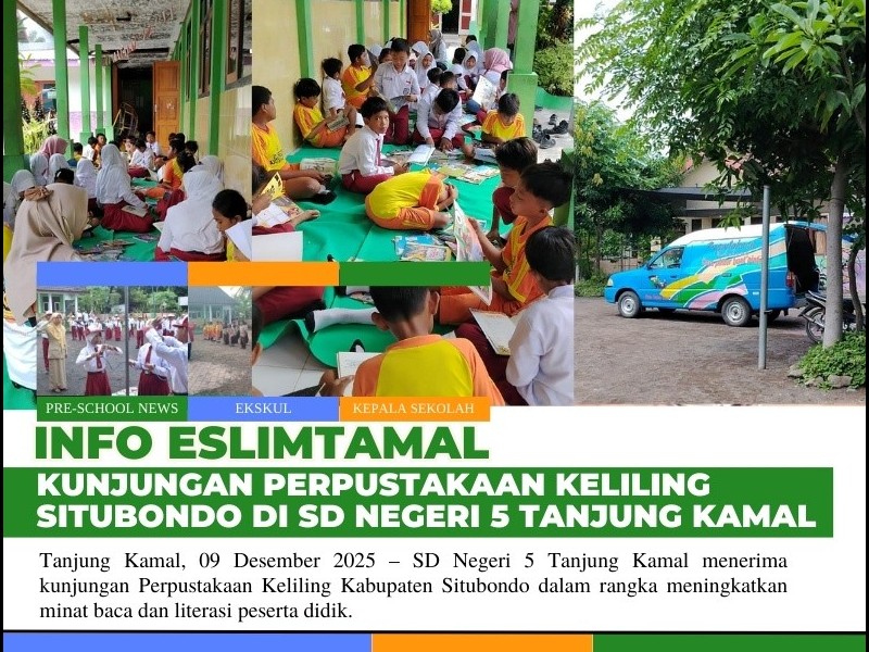 Kunjungan Perpustakaan Keliling Situbondo di SD Negeri 5 Tanjung Kamal